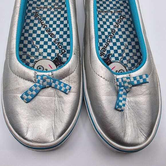 Vans X David & Goliath Womens Size 10 Silver Flat Slip On Shoes Walking Casual - Picture 10 of 13